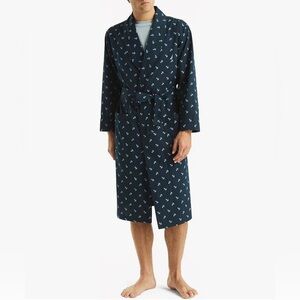 Nautica Men’s Navy Anchor Print Robe Size L/XL